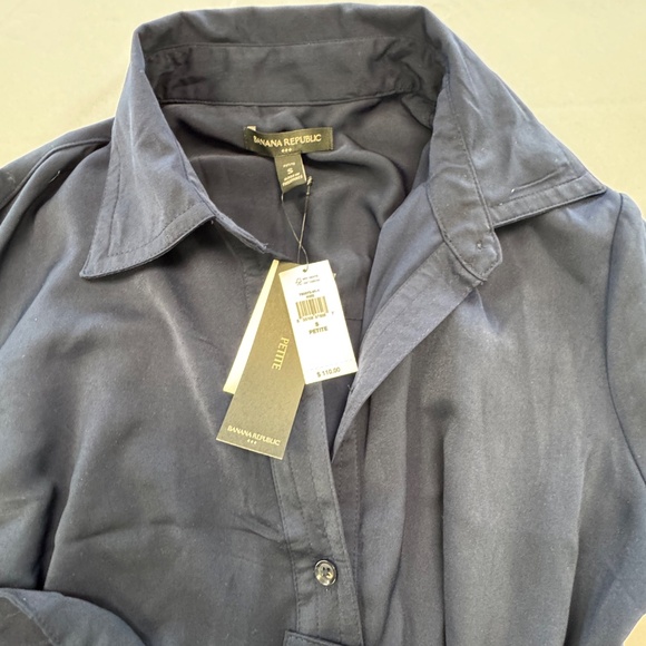 Banana Republic Navy Shirt Dress Size SP - Picture 3 of 10
